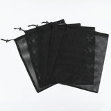5 Pcs Mesh Drawstring Storage Bags Nylon Stuff Sacks with Cord Lock for Travel Gym Organization Black, Daily Comfort Use