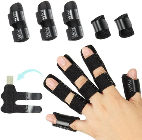 5 Pcs Trigger Finger Splint Set, Adjustable Knuckle Immobilizer and Straightening Support for Arthritis Relief, Black In Australia - Darrahopens