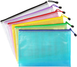 6 Pack Mesh Zipper Pouch Bags Waterproof Zip File Folders for Office Organization and Travel Storage Colorful, Waterproof Design In Australia - Darrahopens