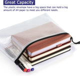 6 Pack Mesh Zipper Pouch Bags Waterproof File Folder Organizer for Office Supplies and Travel Storage Clear, White In Australia - Darrahopens
