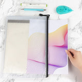 6 Pack Mesh Zipper Pouch Bags Waterproof File Folder Organizer for Office Supplies and Travel Storage Clear, White