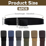 6 PCS Heavy Duty Nylon Webbing Canvas Belts for Men and Women, Outdoor Hiking and Casual Wear, Multicolor, Heavy Duty Use In Australia - Darrahopens