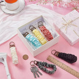 6 Pack Scrunchie Keychains Colorful Polyester Wristlet Key Ring Bracelets for Women Running Dog Walking, Daily Comfort Use In Australia - Darrahopens