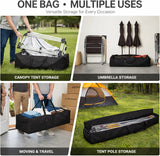 Extra Large Duffle Bag Heavy Duty Waterproof Tent Storage Carrying Case for Camping Travel Fishing Outdoor Moving, Black 65 x 16 x 16 Inch In Australia - Darrahopens