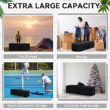 Extra Large Duffle Bag Heavy Duty Waterproof Tent Storage Carrying Case for Camping Travel Fishing Outdoor Moving, Black 65 x 16 x 16 Inch