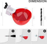 8 Pack Chicken Waterer Cups Automatic Leakproof Poultry Drinking System with Tee Fitting and Mounting Tool for Chickens Red In Australia - Darrahopens
