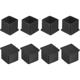 8 Pack Square Chair Leg Caps, PVC Non Slip Floor Protectors for Chairs Tables and Beds, 1.25 Inch 32mm, Black, Durable Plastic Construction In Australia - Darrahopens