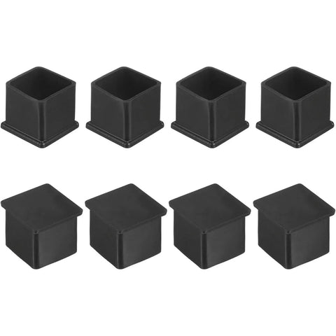 8 Pack Square Chair Leg Caps, PVC Non Slip Floor Protectors for Chairs Tables and Beds, 1.25 Inch 32mm, Black, Durable Plastic Construction In Australia - Darrahopens
