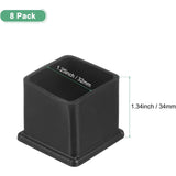 8 Pack Square Chair Leg Caps, PVC Non Slip Floor Protectors for Chairs Tables and Beds, 1.25 Inch 32mm, Black, Durable Plastic Construction In Australia - Darrahopens