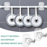 8 Pack No Drill Curtain Rod Brackets, Self Adhesive Adjustable Nail Free Hangers for Curtain Poles 0.62-1.57 Inch, Clear