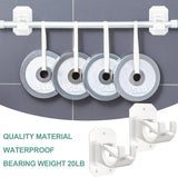 8 Pack No Drill Curtain Rod Brackets, Self Adhesive Nail Free Adjustable Hangers for Curtain Poles 0.62-1.57 Inch, White