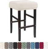 Bar Stool Covers 4 Pack Stretch Washable Rectangle Saddle Stool Slipcovers for Counter Vanity Chairs,Beige In Australia - Darrahopens