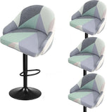 4 Pack Bar Stool Slipcovers Stretch Swivel Chair Covers with Back for Armchair Kitchen Island Geometric Pattern, Blue2 In Australia - Darrahopens