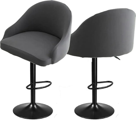 2 Pack Bar Stool Slipcovers Stretch Swivel Chair Covers with Back for Counter Armchairs and Kitchen Island Chairs Gray In Australia - Darrahopens