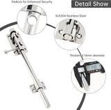 Barrel Bolt Door Latch 12 Inch 304 Stainless Steel Heavy Duty Slide Lock for Gate Barn Door with 8.5 mm Padlock Hole, Silver In Australia - Darrahopens
