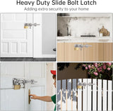 Barrel Bolt Door Latch 12 Inch 304 Stainless Steel Heavy Duty Slide Lock for Gate Barn Door with 8.5 mm Padlock Hole, Silver