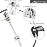 Barrel Bolt Door Latch 14 Inch 304 Stainless Steel Heavy Duty Slide Lock for Gate Barn Door with 8.5 mm Padlock Hole Silver