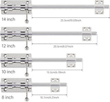 Barrel Bolt Door Latch 14 Inch 304 Stainless Steel Heavy Duty Slide Lock for Gate Barn Door with 8.5 mm Padlock Hole Silver