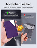 Business Card Holder, Leather and Metal Slim RFID Blocking Card Case with Magnetic Closure for Men and Women, Purple In Australia - Darrahopens