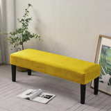 Dining Bench Cushion Cover Stretch Velvet Washable Rectangle Seat Protector for Dining Room Piano Bench Living Room Bedroom Yellow In Australia - Darrahopens