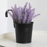 Metal Railing Planter Pots, 4 Pack Hanging Flower Buckets for Balcony Garden Fence Decor, Black, 4 Inch, for Garden Yard and Outdoor Use