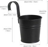 Metal Railing Planter Pots, 4 Pack Hanging Flower Buckets for Balcony Garden Fence Decor, Black, 4 Inch, for Garden Yard and Outdoor Use In Australia - Darrahopens
