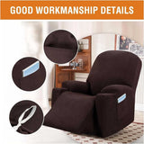 Recliner Slipcover High Stretch Soft Jacquard Fabric with Side Pocket for Standard Power Lift Recliner Chair Brown, Letter A Option In Australia - Darrahopens