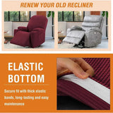 Power Lift Recliner Chair Cover High Stretch Soft Jacquard Fabric with Side Pocket for Standard Recliners Burgundy, Letter B Option In Australia - Darrahopens