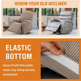Recliner Slipcover High Stretch Soft Jacquard Fabric with Side Pocket for Standard Power Lift Recliner Beige, Letter E Option In Australia - Darrahopens