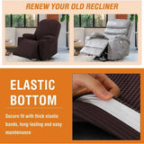 Recliner Slipcover High Stretch Soft Jacquard Fabric with Side Pocket for Standard Power Lift Recliner Brown, Letter A Option