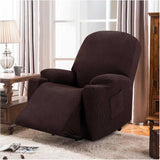 Recliner Slipcover High Stretch Soft Jacquard Fabric with Side Pocket for Standard Power Lift Recliner Brown, Letter A Option