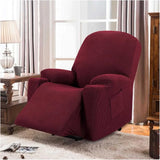 Recliner Slipcover High Stretch Soft Jacquard Fabric with Side Pocket for Standard Power Lift Recliner Burgundy, Letter B Option