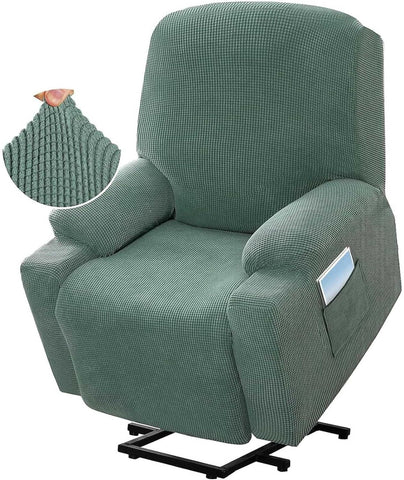 Recliner Slipcover High Stretch Soft Jacquard Fabric with Side Pocket for Standard Power Lift Recliner Green, Letter C Option In Australia - Darrahopens