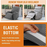 Recliner Slipcover with Side Pocket, High Stretch Soft Jacquard Fitted Cover for Standard Power Lift Recliner, Gray, Letter D Option In Australia - Darrahopens