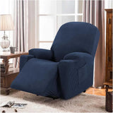 Recliner Slipcover High Stretch Soft Jacquard Fabric with Side Pocket for Standard Power Lift Recliner Chair Navy Blue, Letter F Option In Australia - Darrahopens