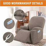 Power Lift Recliner Chair Cover High Stretch Soft Jacquard Slipcover with Side Pocket for Standard Recliners Gray, Letter G Option In Australia - Darrahopens