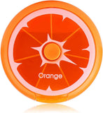 Portable Weekly Pill Organizer Box, 7 Day Rotary Circular Design, 3 Compartment Fruit Style for Travel, Orange In Australia - Darrahopens