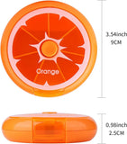 Portable Weekly Pill Organizer Box, 7 Day Rotary Circular Design, 3 Compartment Fruit Style for Travel, Orange In Australia - Darrahopens