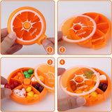 Portable Weekly Pill Organizer Box, 7 Day Rotary Circular Design, 3 Compartment Fruit Style for Travel, Orange In Australia - Darrahopens