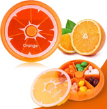 Portable Weekly Pill Organizer Box, 7 Day Rotary Circular Design, 3 Compartment Fruit Style for Travel, Orange In Australia - Darrahopens