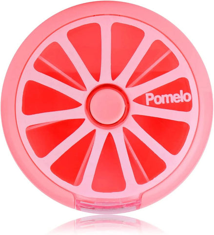 Portable Weekly Pill Organizer Box, 7 Day Rotary 3 Compartment Medicine Case for Travel and Daily Use, Pomelo Pink In Australia - Darrahopens