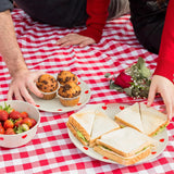Gingham Plastic Tablecloths, Disposable Waterproof Rectangle Table Covers for Parties and Picnics, Red White, 54 x 108 Inch, 3 Pack In Australia - Darrahopens