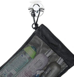 Mesh Shower Caddy Tote Toiletry Organizer with Suction Cup, Hanging Cord and Zipper Drawstring Pouch for Dorm Gym Travel, Black In Australia - Darrahopens