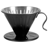 Stainless Steel Pour Over Coffee Dripper Cone Filter with Anti Scald Handle for Hand Brew Coffee, Black, Stainless Steel Construction In Australia - Darrahopens