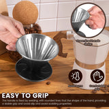 Stainless Steel Pour Over Coffee Dripper Cone Filter with Anti Scald Handle for Hand Brew Coffee, Black, Stainless Steel Construction In Australia - Darrahopens