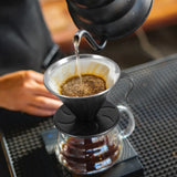 Stainless Steel Pour Over Coffee Dripper Cone Filter with Anti Scald Handle for Hand Brew Coffee, Black, Stainless Steel Construction In Australia - Darrahopens
