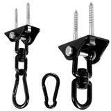 Swing Hangers 2 Pack Heavy Duty 1000 lb Capacity Stainless Steel 360 Swivel Hooks for Playground and Porch Swings Black In Australia - Darrahopens