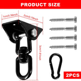 Swing Hangers 2 Pack Heavy Duty 1000 lb Capacity Stainless Steel 360 Swivel Hooks for Playground and Porch Swings Black In Australia - Darrahopens