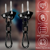 Swing Hangers 2 Pack Heavy Duty 1000 lb Capacity Stainless Steel 360 Swivel Hooks for Playground and Porch Swings Black