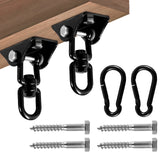 Swing Hangers 2 Pack Heavy Duty 1000 lb Capacity Stainless Steel 360 Swivel Hooks for Playground and Porch Swings Black In Australia - Darrahopens